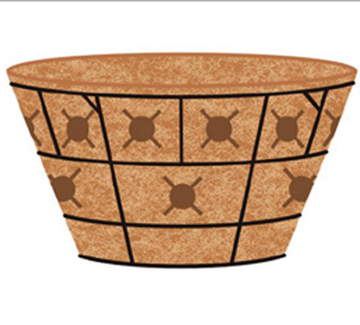  16 Inch Double Tier Basket Planter & Liner Set