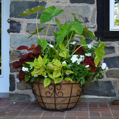 22 Inch Patio Planter w/Coco Fiber Liner 