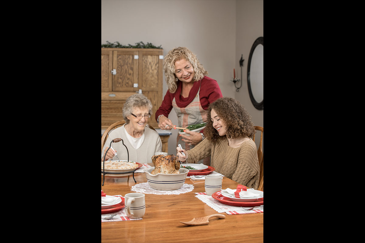 Family sharing a meal