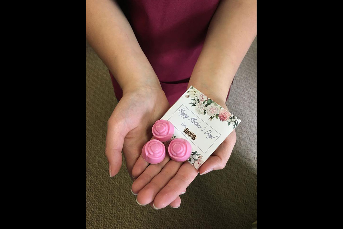 For a ladies event, Marcy made adorable soaps to hand out to customers.