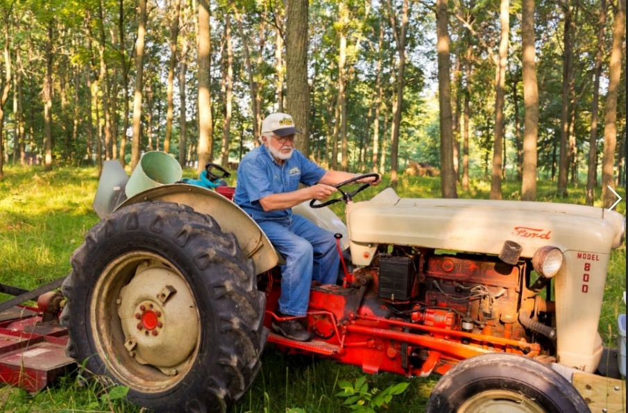 Never one to shy away from hard work, Jay Lehman can often be found on his tractor, mowing and planting trees.