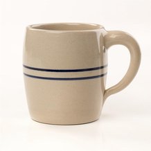 Heritage Blue Stripe Stoneware Barrel Mug