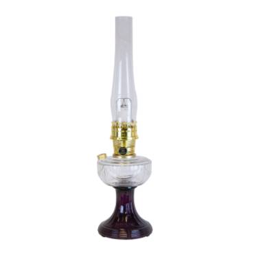 Aladdin Clear-Over Amethyst Lincoln Drape Oil Lamp