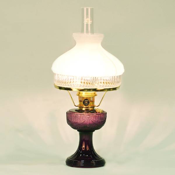 Aladdin Lincoln Drape Oil Lamp with White Top Shade