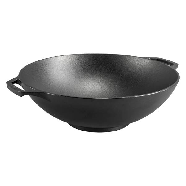 Lodge Cast Iron Wok with Wide Base