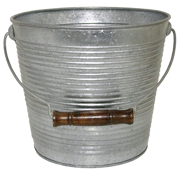 Galvanized Ribbed Bucket Planters