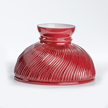 Aladdin Ruby Swirl Glass Oil Lamp Shade