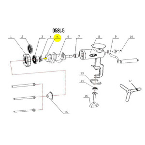 Schematic - Auger Stud for # 10 Tinned Hand Grinder # 058