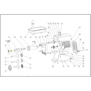 Schematic - Stainless Auger Stud for # 5 BigBite Grinder # 777