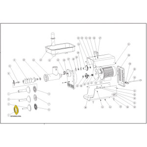 Schematic - Stainless Retaining Ring for # 5 BigBite Grinder # 777