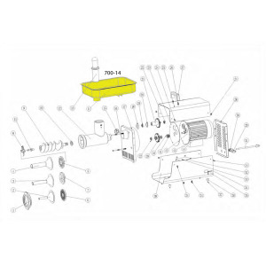 Schematic - Stainless Steel Meat Pan for # 12 BigBite Grinder # 780