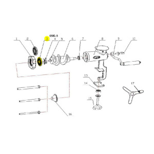 Schematic - Fine Grinder Plate for # 10 Tinned Hand Grinder # 058