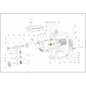 Schematic - Step Gear with 2 Bearings for # 5 BigBite Grinder # 777