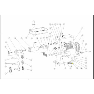 Schematic - Hex Nut for Plastic Foot for # 5 BigBite Grinder # 777