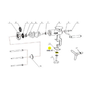 Schematic - Locking Screw Cover for # 10 Tinned Hand Grinder # 058