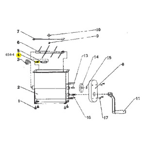 Schematic - Brass Bolt for 20 lb. Manual Mixer # 654