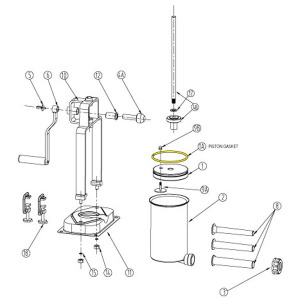 Schematic - Piston Gasket for  5 lb. Vertical Stuffer # 606