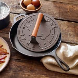 Cast Iron Round Bacon Press