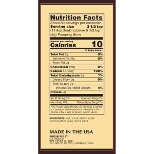 Sweeter Than Sweet Ham Kit Nutritional Facts