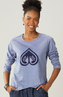 Sherna Organic French Terry Logo Sweatshirt - Periwinkle