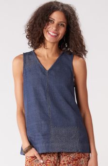 Recycled Yarn Shipra Tank - Dark denim