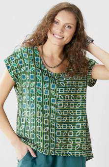 Nandita Top - Dusty teal/Green tea