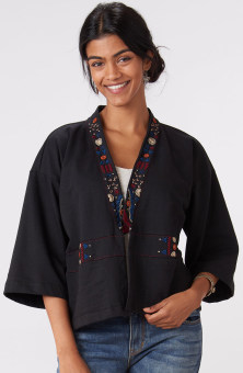 Zalfa Organic Jacket - Black/Multi