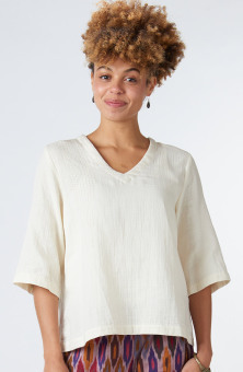 Kochi V-neck Top - Salt