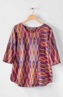 Divya 3/4-Sleeve Popover Top - Multi