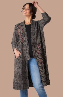 Miran Knee-Length Duster Jacket - Black