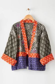 Sikkim Unstructured Boxy Jacket - Fossil/Multi