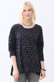 Sanwa Cotton Jersey Swing Top - Black