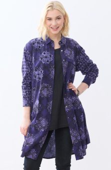 Rima Oversized Buttondown Long Shirt - Mystic purple