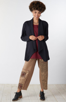 Kalpa Cotton Twill Barrel-Leg Pant  - Shale