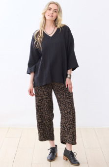 Kesari Pull-On Crop Pant - Fossil/Black