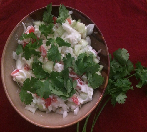 Raita: Cucumber + Cilantro Salad