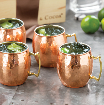 Hammered Copper Moscow Mule Mugs