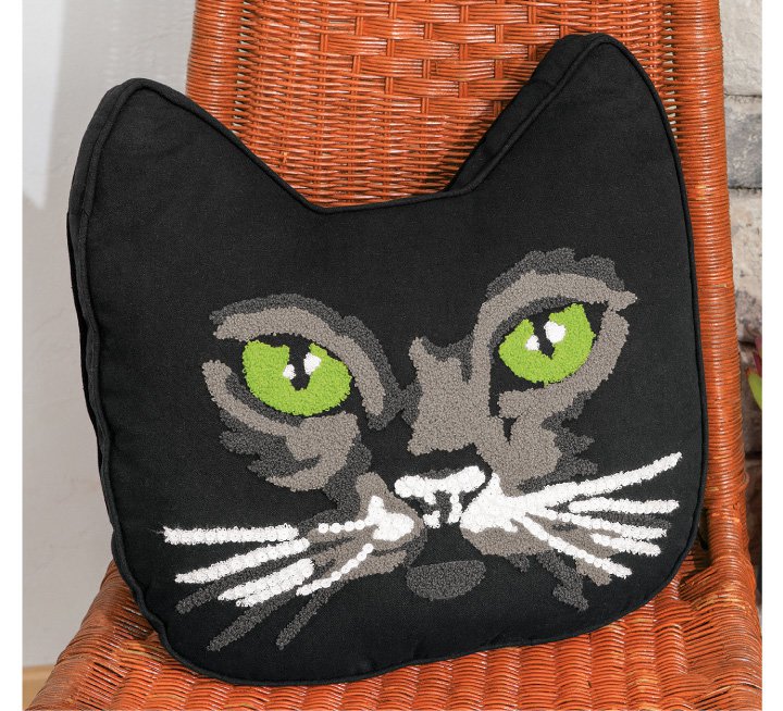 Mr. Green Eyes Cat Pillow