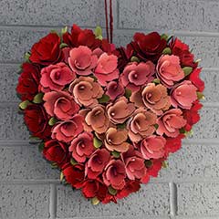 Product Image of Wood Rosette Heart Wreath