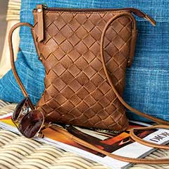 Product Image of Woven Leather Crossbody Bag