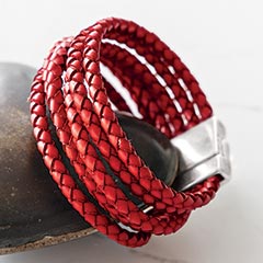 Product Image of Red Leather Wrap Bracelet