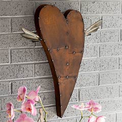 Winged Metal Patchwork Heart