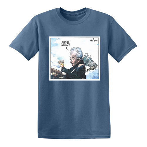 Product Image of Michael de Adder Designs Vodka and Ginger Ale Indigo Blue Short Sleeve T-Shirt