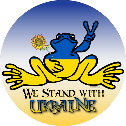 Product Image of Peace Frogs Stand with Ukraine Sticker