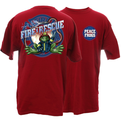 Product Image of Peace Frogs Adult Firefighter Short Sleeve T-Shirt