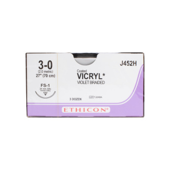 VeterSut VetXANONE Absorbable Polydioxanone Surgical Suture USP Size 3-0, (FS-1) 3/8 24mm Reverse Cutting Needle, 36 Inches (90 Cm), 12