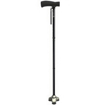 HurryCane Freedom Edition Folding Standing All Terrain Cane- Black