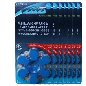 HearMore Hearing Aid Batteries- Size 675- Ctn-60