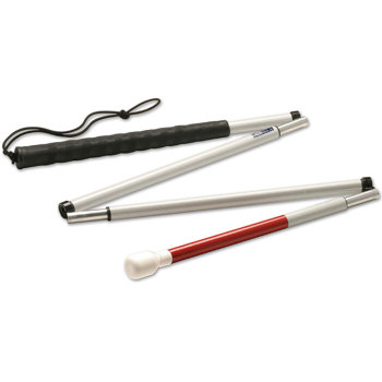 Ambutech 4-Section Folding Graphite Cane- Marshmallow- 44in