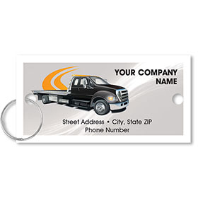 Personalized Full-Color Key Tags - Flatbed Tow Truck II